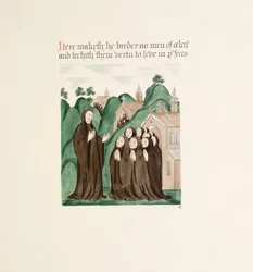 Ms. New Coll 380, f38r. The antiquities of the Cathedral Church of Saint Mary, Carlisle, tegnet af Robert Carlile, 1795 (pen og blæk og wc på papir)